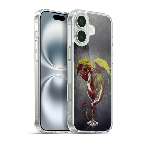 Stanley Morrison Art Red Wine, Dragon, And Grapes Soft Gel Case for Apple iPhone 16 Plus & MagSafe