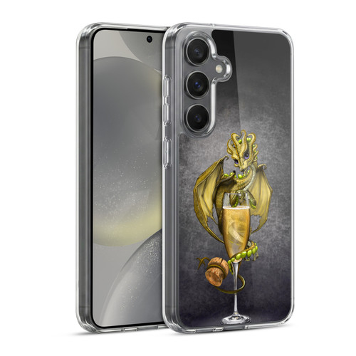 Stanley Morrison Dragons Gold Champagne Glass Soft Gel Case for Samsung Galaxy S24 5G & MagSafe