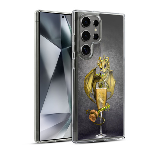 Stanley Morrison Dragons Gold Champagne Glass Soft Gel Case for Samsung Galaxy S24 Ultra 5G & MagSafe