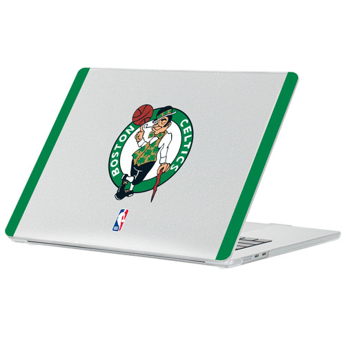NBA Boston Celtics Logo Black Green Design Text Clear Glitter Hard Crystal Armour Laptop Case for Apple MacBook Air 13.6" A2681/A3113/A3240/A3449 2022/2024/2025/2026