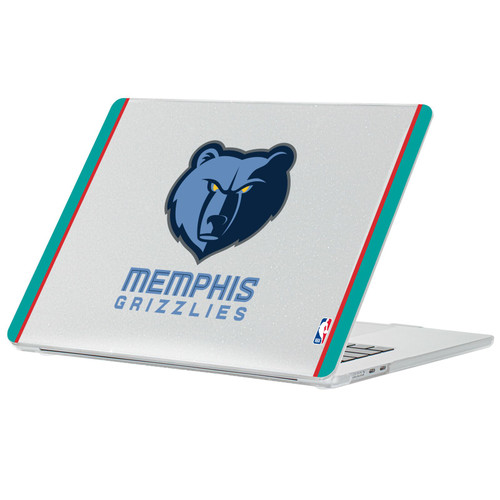 NBA Memphis Grizzlies Logo Black Design Text Clear Glitter Hard Crystal Armour Laptop Case for Apple MacBook Air 13.6" A2681/A3113/A3240 2022/2024/2025