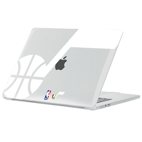 NBA Utah Jazz Logo Oversized Text Clear Glitter Hard Crystal Armour Laptop Case for Apple MacBook Air 13.6" A2681/A3113/A3240 2022/2024/2025
