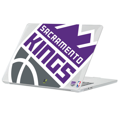 NBA Sacramento Kings Logo Oversized Text Clear Glitter Hard Crystal Armour Laptop Case for Apple MacBook Air 13.6" A2681/A3113/A3240 2022/2024/2025