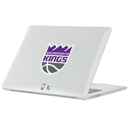 NBA Sacramento Kings Logo Purple Text Clear Glitter Hard Crystal Armour Laptop Case for Apple MacBook Air 13.6" A2681/A3113/A3240 2022/2024/2025