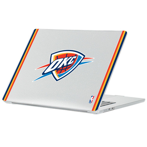 NBA Oklahoma City Thunder Logo Blue Design Text Clear Glitter Hard Crystal Armour Laptop Case for Apple MacBook Air 13.6" A2681/A3113/A3240/A3449 2022/2024/2025/2026