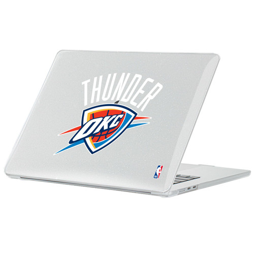 NBA Oklahoma City Thunder Logo Primary Clear Glitter Hard Crystal Armour Laptop Case for Apple MacBook Air 13.6" A2681/A3113/A3240/A3449 2022/2024/2025/2026