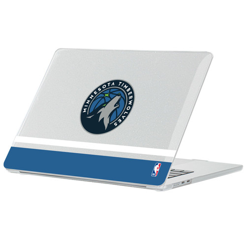 NBA Minnesota Timberwolves Logo Navy Design Text Clear Glitter Hard Crystal Armour Laptop Case for Apple MacBook Air 13.6" A2681/A3113/A3240 2022/2024/2025