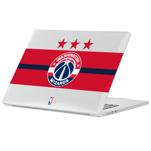 NBA Washington Wizards Logo Navy Blue Design Stars Clear Glitter Hard Crystal Armour Laptop Case for Apple MacBook Air 13.6" A2681/A3113/A3240 2022/2024/2025