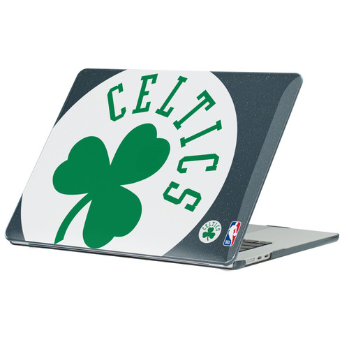 NBA Boston Celtics Logo Oversized Text Black Glitter Hard Crystal Armour Laptop Case for Apple MacBook Air 13.6" A2681/A3113/A3240/A3449 2022/2024/2025/2026