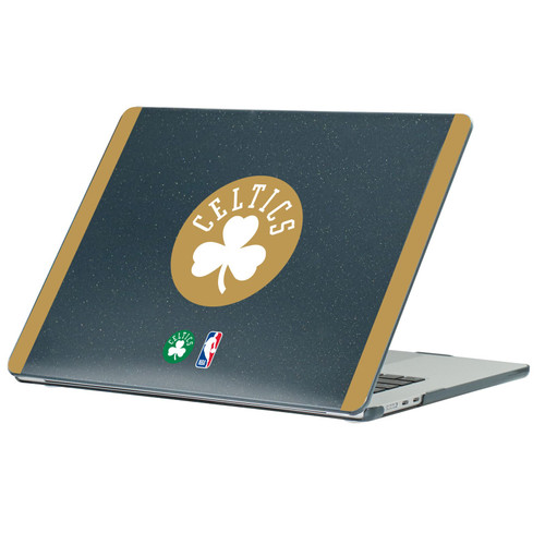 NBA Boston Celtics Logo White Gold Design Text Black Glitter Hard Crystal Armour Laptop Case for Apple MacBook Air 13.6" A2681/A3113/A3240/A3449 2022/2024/2025/2026
