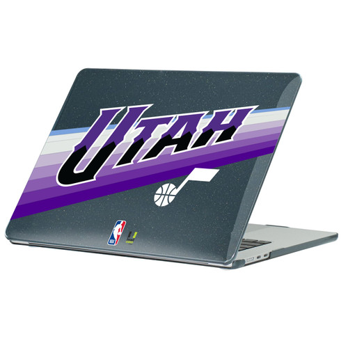 NBA Utah Jazz Logo Purple Design Text Black Glitter Hard Crystal Armour Laptop Case for Apple MacBook Air 13.6" A2681/A3113/A3240/A3449 2022/2024/2025/2026