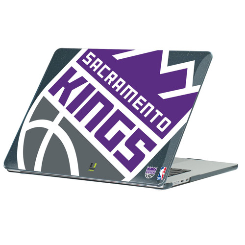 NBA Sacramento Kings Logo Oversized Text Black Glitter Hard Crystal Armour Laptop Case for Apple MacBook Air 13.6" A2681/A3113/A3240 2022/2024/2025