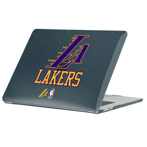 NBA Los Angeles Lakers Logo Black & Purple Design Text Black Glitter Hard Crystal Armour Laptop Case for Apple MacBook Air 13.6" A2681/A3113/A3240 2022/2024/2025