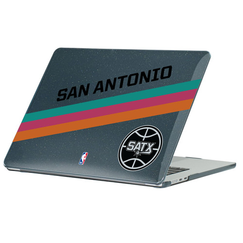 NBA San Antonio Spurs Logo Black Fiesta Design Text Black Glitter Hard Crystal Armour Laptop Case for Apple MacBook Air 13.6" A2681/A3113/A3240 2022/2024/2025