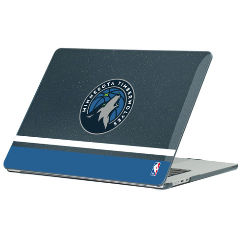 NBA Minnesota Timberwolves Logo Navy Design Text Black Glitter Hard Crystal Armour Laptop Case for Apple MacBook Air 13.6" A2681/A3113/A3240/A3449 2022/2024/2025/2026