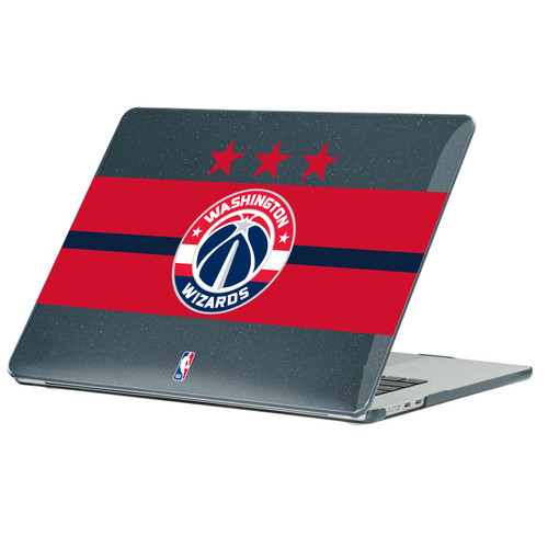 NBA Washington Wizards Logo Navy Blue Design Stars Black Glitter Hard Crystal Armour Laptop Case for Apple MacBook Air 13.6" A2681/A3113/A3240 2022/2024/2025