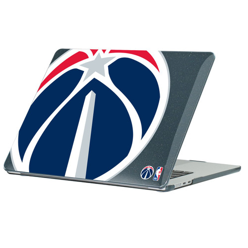 NBA Washington Wizards Logo Oversized Ball Black Glitter Hard Crystal Armour Laptop Case for Apple MacBook Air 13.6" A2681/A3113/A3240 2022/2024/2025