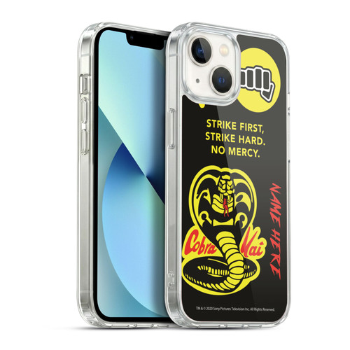 Custom Customised Personalised Cobra Kai Art Name In Strike Logo Soft Gel Case for Apple iPhone 13