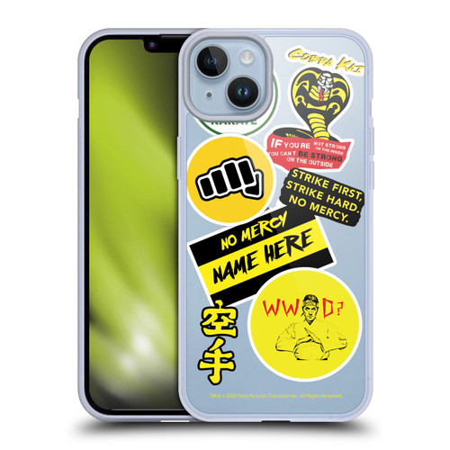 Custom Customised Personalised Cobra Kai Art Name In Strike Logo 2 Soft Gel Case for Apple iPhone 14 Plus & MagSafe