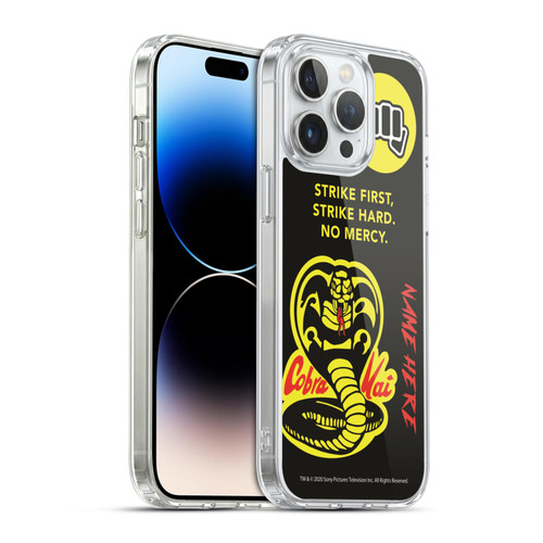 Custom Customised Personalised Cobra Kai Art Name In Strike Logo Soft Gel Case for Apple iPhone 14 Pro Max & MagSafe