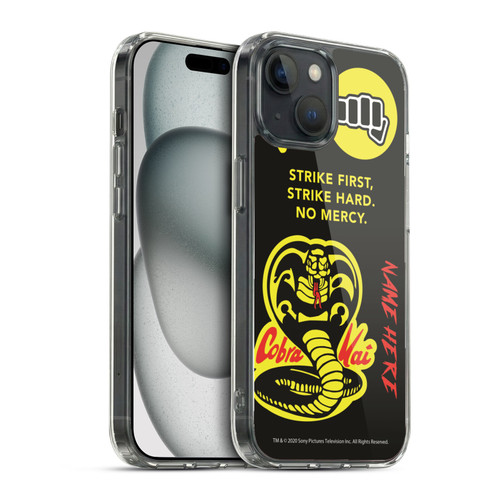 Custom Customised Personalised Cobra Kai Art Name In Strike Logo Soft Gel Case for Apple iPhone 15 & MagSafe