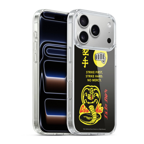 Custom Customised Personalised Cobra Kai Art Name In Strike Logo Soft Gel Case for Apple iPhone 17 Pro