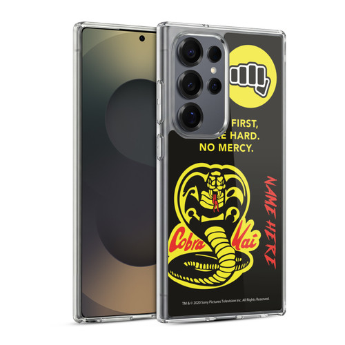 Custom Customised Personalised Cobra Kai Art Name In Strike Logo Soft Gel Case for Samsung Galaxy S25 Ultra & MagSafe