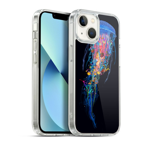 Dave Loblaw Sea Blue Jellyfish Soft Gel Case for Apple iPhone 13