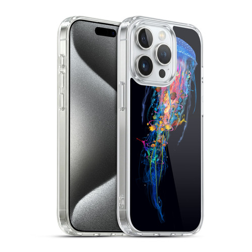 Dave Loblaw Sea Blue Jellyfish Soft Gel Case for Apple iPhone 15 Pro & MagSafe