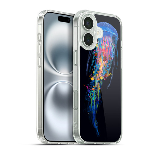 Dave Loblaw Sea Blue Jellyfish Soft Gel Case for Apple iPhone 16 Plus & MagSafe