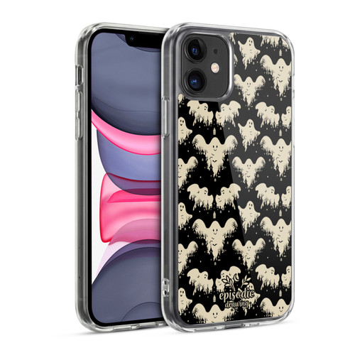 Episodic Drawing Spooky Patterns Halloween Ghost Soft Gel Case for Apple iPhone 11