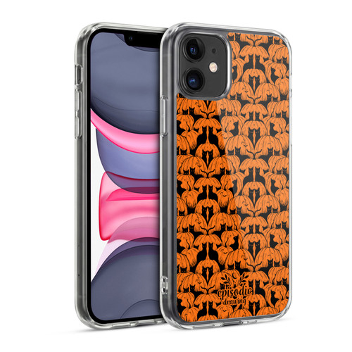 Episodic Drawing Spooky Patterns Pink Moth Soft Gel Case for Apple iPhone 11