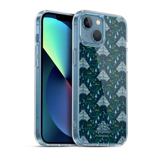 Episodic Drawing Spooky Patterns Angel Moth Soft Gel Case for Apple iPhone 13 Mini & MagSafe