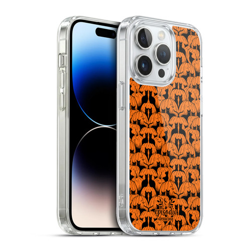 Episodic Drawing Spooky Patterns Pink Moth Soft Gel Case for Apple iPhone 13 Pro & MagSafe