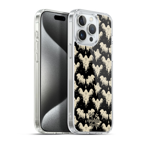 Episodic Drawing Spooky Patterns Halloween Ghost Soft Gel Case for Apple iPhone 15 Pro Max & MagSafe