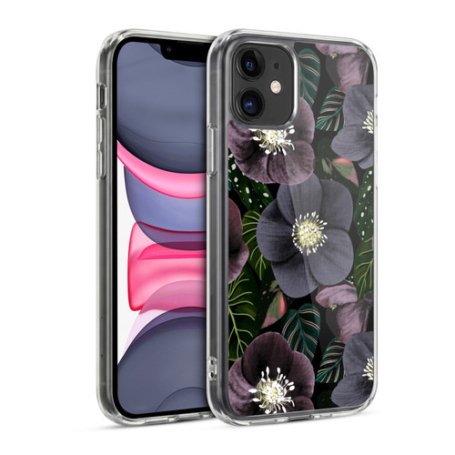 Anis Illustration Graphics Dark Flowers Soft Gel Case for Apple iPhone 11