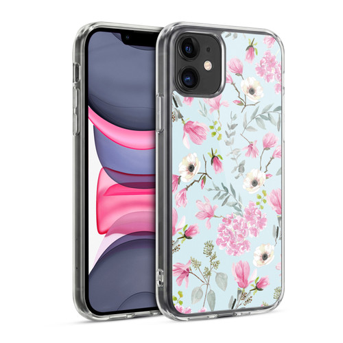 Anis Illustration Graphics Romantic Pattern Light Blue Soft Gel Case for Apple iPhone 11