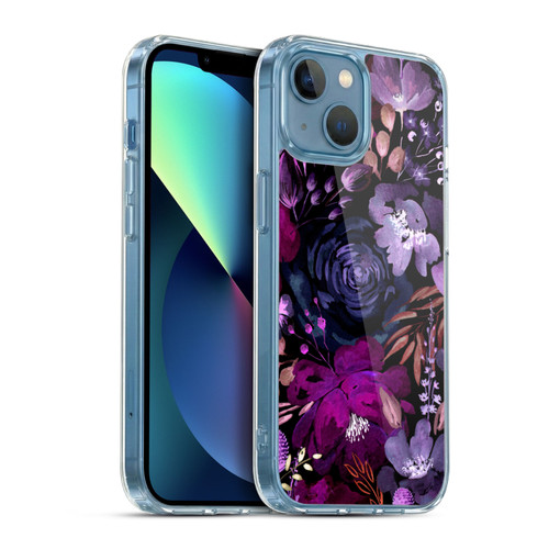 Anis Illustration Graphics Floral Chaos Purple Soft Gel Case for Apple iPhone 13 Mini & MagSafe