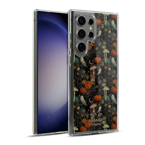 Episodic Drawing Spooky Patterns Whimsy Halloween Pumpkin Soft Gel Case for Samsung Galaxy S23 Ultra 5G & MagSafe