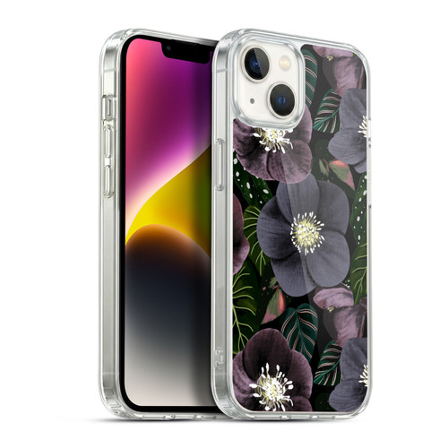 Anis Illustration Graphics Dark Flowers Soft Gel Case for Apple iPhone 14 Plus & MagSafe