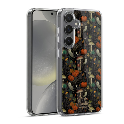 Episodic Drawing Spooky Patterns Whimsy Halloween Pumpkin Soft Gel Case for Samsung Galaxy S24 5G & MagSafe