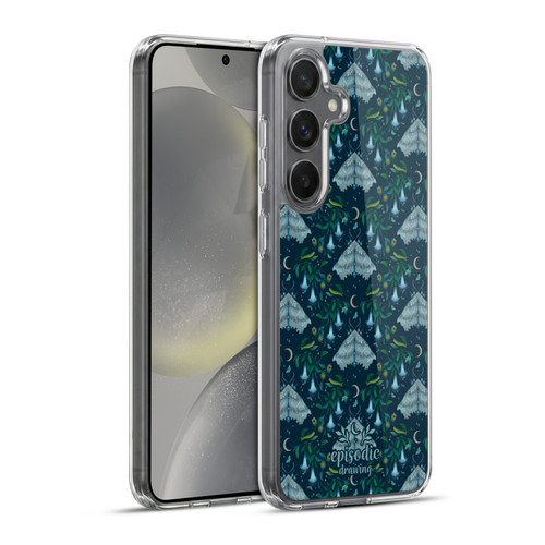 Episodic Drawing Spooky Patterns Angel Moth Soft Gel Case for Samsung Galaxy S24+ 5G & MagSafe
