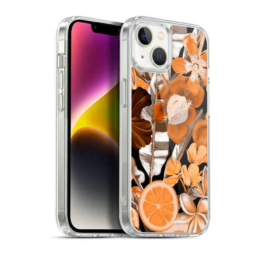 Anis Illustration Graphics Flower & Fruit Orange Soft Gel Case for Apple iPhone 14 Plus & MagSafe