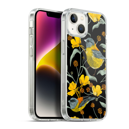 Anis Illustration Graphics Yellow Birds Soft Gel Case for Apple iPhone 14 Plus & MagSafe