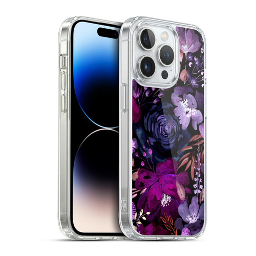 Anis Illustration Graphics Floral Chaos Purple Soft Gel Case for Apple iPhone 14 Pro & MagSafe