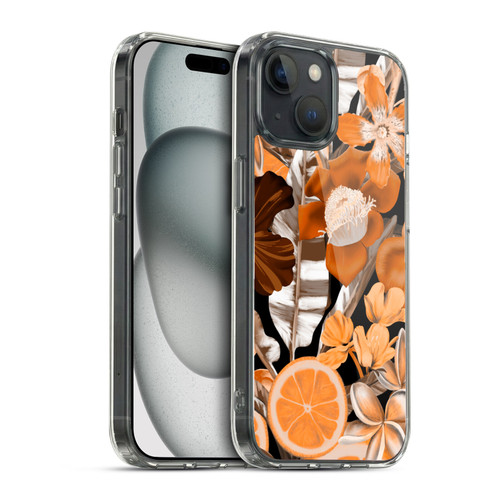 Anis Illustration Graphics Flower & Fruit Orange Soft Gel Case for Apple iPhone 15 & MagSafe