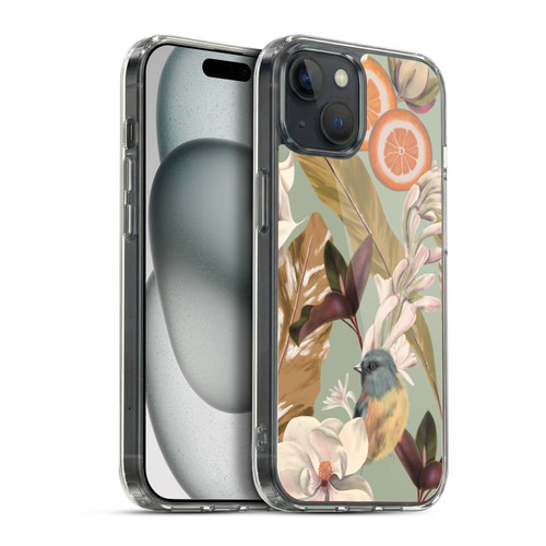 Anis Illustration Graphics New Tropical Pink Soft Gel Case for Apple iPhone 15 Plus & MagSafe