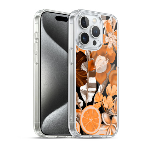Anis Illustration Graphics Flower & Fruit Orange Soft Gel Case for Apple iPhone 15 Pro & MagSafe