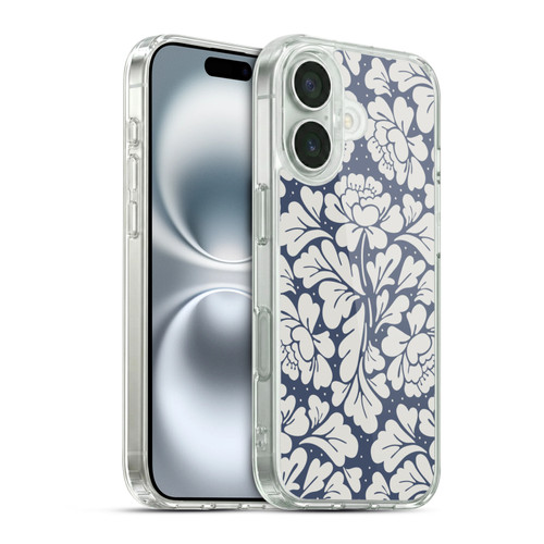 Anis Illustration Graphics Baroque Blue Soft Gel Case for Apple iPhone 16 & MagSafe