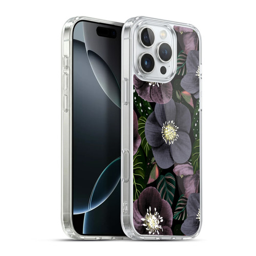 Anis Illustration Graphics Dark Flowers Soft Gel Case for Apple iPhone 16 Pro Max & MagSafe